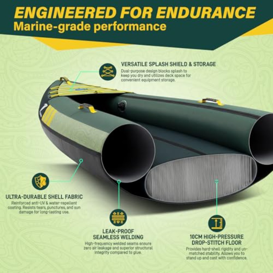 เรือคายัคเป่าลมสำหรับการท่องเท - Fishing Kayak Inflatable บทวิจารณ์และราคา