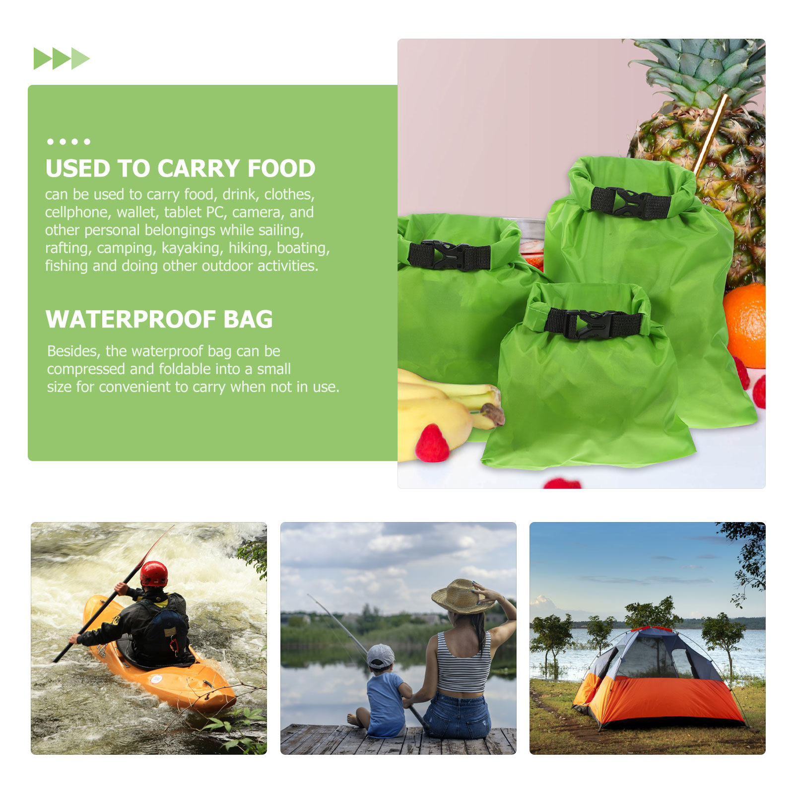 กระเป๋ากันน้ำ 3 ชิ้น ขนาด 15 ล - Fishing Kayak Storage Bag บทวิจารณ์และราคา