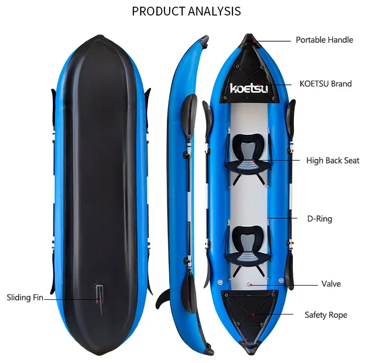 KOETSU 1-2 คน Inflatable PVC K - Fishing Kayak Inflatable บทวิจารณ์และราคา